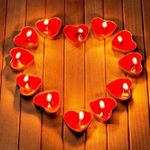 50 Adet Tea Light Kalpli Mum Kırmızı Mum Tealight Mum Yılbaşı Mumları Romantik Dekor Mum