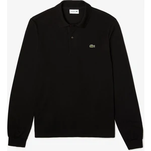 Erkek Classic Fit Uzun Kollu Siyah Polo