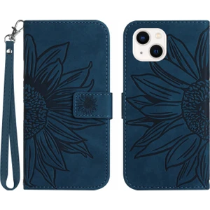 Xstep Case iPhone 14 Plus Için Flip Telefon Kılıfı HT04 Basılı Ayçiçeği Görüntüleme Standı Pu Deri Deri Touch Manyetik Cüzdan Kapağı Kayışlı (Yurt Dışından)