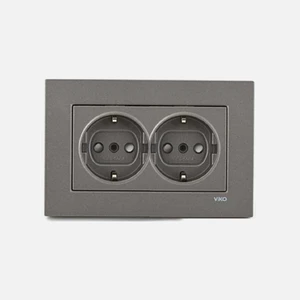 Novella Antrasit 2'li Topraklı Priz