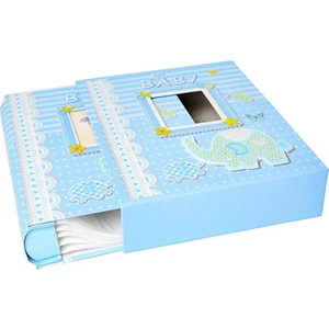 200'lük 10x15cm Kutulu Erkek Bebek Mavi Fotoğraf Albümü