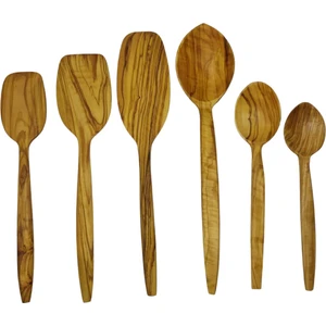 Zeytin El Yapımı  Kaşık Seti , Tahta Kaşık , Spatula , Çatal , Ahşap Mutfak Seti 6 Parça