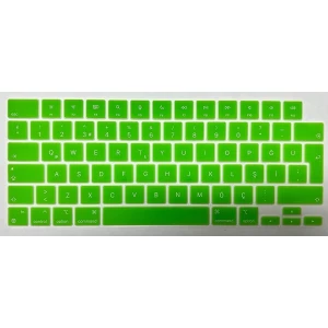 Macbook Pro 16 inç( toucbarsız)  A2485 A2780 A2991 A3403 A3116 A3186 Türkçe Q Silikon Klavye Koruyucu Yeşil