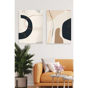 Kanvas Boho Minimal Deseni 2'li Tablo Seti 0639