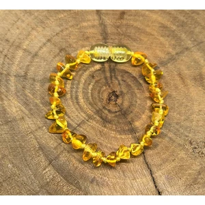 Tesbihci Efendi Damla Kehribar Parlak Limon Rengi Bebek Bileklik 13CM