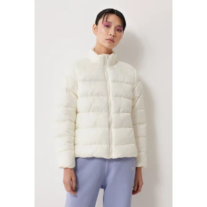 Regular Fit Normal Kesim Dik Yaka Bej Şişme Mont