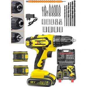 Alman Technology Hi-Tech Series 58 V 8 Ah Samsung Çift Akülü Seri Vidalama Matkap + Yardımcı Set