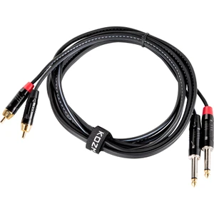 KCL-329-3M 2 x 6,35mm Mono - 2 x RCA 3mt Kablo