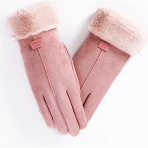 Zhenweixin Store Kadın Süet Dokunmatik Ekran Tasarımı Kar Eldiveni (Yurt Dışından)