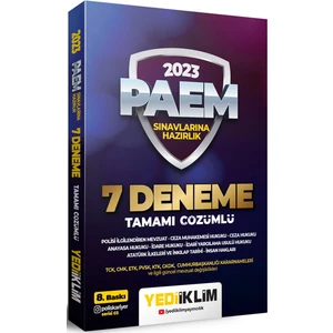 Yediiklim Yayınları 2023 Paem Sınavlarına Hazırlık Tamamı Çözümlü 7 Deneme