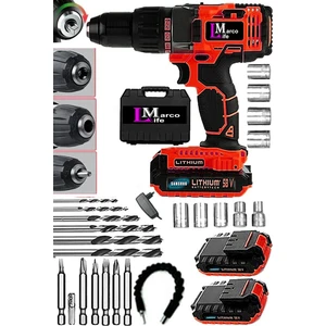 Alman Technology Fast Series 58 V 8 Ah Samsung Çift Akülü Seri Vidalama Matkap + Yardımcı Set