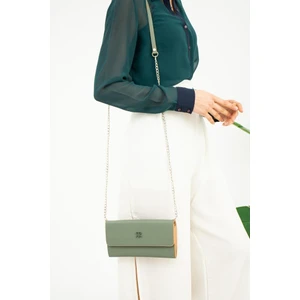 Impolo Sera Yeşil Taba Kadın Cüzdan Ve Omuz Çantası 14x23 Ebatında