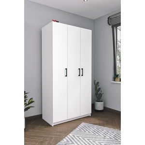 3 Kapaklı 8 Raflı Gardırop Elbise Dolabı 3 Kapaklı Gardırop Beyaz
