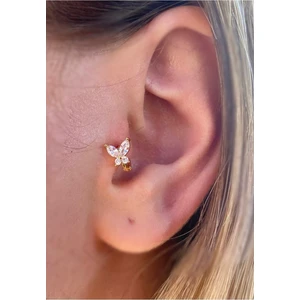 Ares Collection Cerrahi Çelik Kelebek Model Tragus Helix Rook Uyumlu Halka Piercing