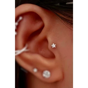 Ares Collection Cerrahi Çelik Tragus Helix Kıkırdak Lobe Uyumlu Piercing Küpe