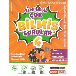 Kırmızı Beyaz Yayınlar 4.Sınıf Konu Özetli Tüm Dersler Çok Bilmiş Sorular Yeni Nesil