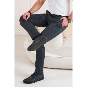 Beli Iplikli Regular Fit Desenli Erkek Kumaş Pantolon