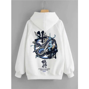 Relax Family Xf Erkek Siyah Kapişonlu Sweatshirt Snake Baskılı Kışlık Unisex Model
