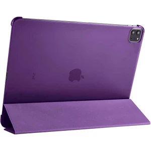 Case 4U Apple iPad Pro 12.9 2022 M2 Smart Cover Katlanabilir Standlı Tablet Akıllı Kapak Mor