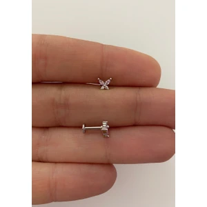 Ares Collection Cerrahi Çelik Tragus,helix,lobe,conch,forward Helix Uyumlu Labret Mini Kelebek Piercing