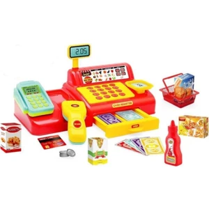 Shop-Joy Süper Market Yazar Kasası 43 Parça Eğitici Yazar Kasa Oyun Seti-Benim Ilk Market