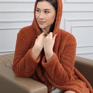 Süper Soft Taba Kapüşonlu Welsoft Sabahlık