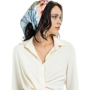 Kadın Inci Ipeği Desenli Fular Bandana 50X50 cm