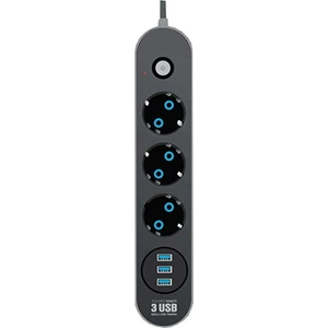 Termal Akım Korumalı 3 USB'li Priz