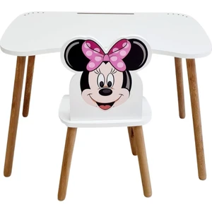 Liva Ahşap Çocukders Çalışma Masasandalye Takımı 4-12YAŞ Minnie Mouse