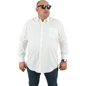 Moc Grande Mocgrande Büyük Beden Erkek Gömlek Punteado 23354 Beyaz