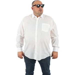 Moc Grande Mocgrande Büyük Beden Erkek Cepli Gömlek Cuadrado 23352 Beyaz