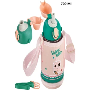 Tritan Pipetli Çocuk Matarası 700ML VGN2041 Turuncu