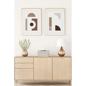 Ahşap Çerçeveli 2'li Minimalist Tablo