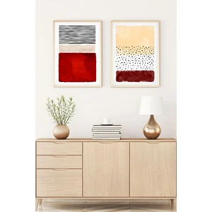 Ahşap Çerçeveli 2'li Minimalist Tablo