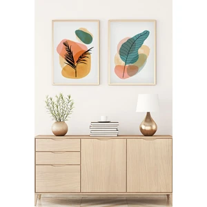 Ahşap Çerçeveli 2'li Minimalist Tablo