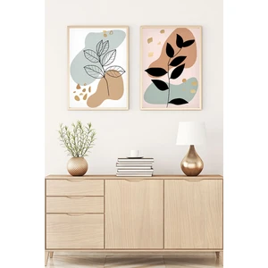 Ahşap Çerçeveli 2'li Minimalist Tablo