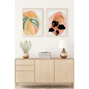 Ahşap Çerçeveli 2'li Minimalist Tablo