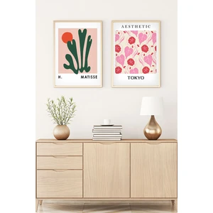 Ahşap Çerçeveli Sanatsal 2'li Set Tablo