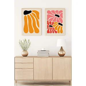 Ahşap Çerçeveli Sanatsal 2'li Set Tablo