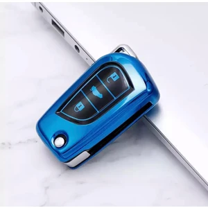 Yıldız Tuning Toyota Auris Parlak Anahtar Kılıfı Mavi Renk 