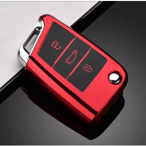 Yıldız Tuning Vw T-Roc Parlak Anahtar Kılıfı Kırmızı Renk