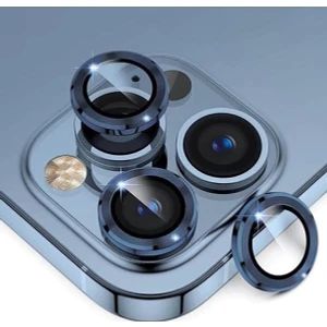 iPhone 12 Pro Max Uyumlu Kamera Mercek Lens Için Koruyucu - MAVİ