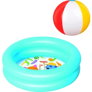 51061, Desenli Zemin Şişme Çocuk Havuzu ve Plaj Topu