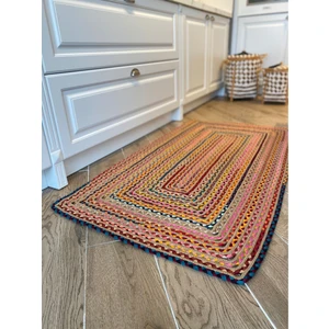 Evvemall Jüt Hasır Yıkanabilir Dekoratif Salon Mutfak Balkon Ve Bahçe Royal Serisi Jüt Kilim Halı 01