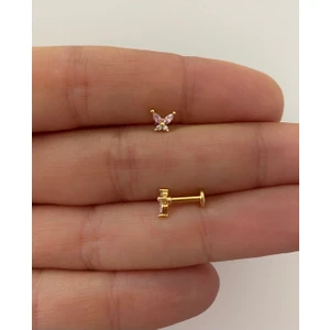 Ares Collection Cerrahi Çelik Tragus,helix,lobe,conch,forward Helix Uyumlu Labret Mini Kelebek Piercing