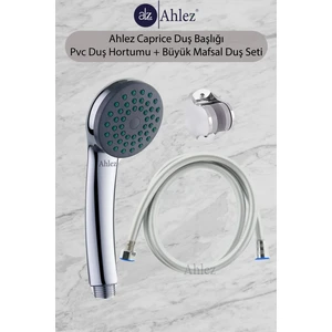 Caprice Duş Başlığı + Pvc Duş Hortumu + Büyük Mafsal Duş Seti Duş Takımı