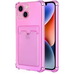 Apple iPhone 14 Card Slot Shock Kılıf Pembe