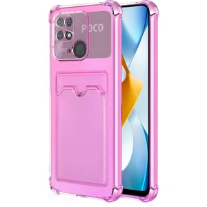 Xiaomi Poco C40 Card Slot Shock Kılıf Pembe