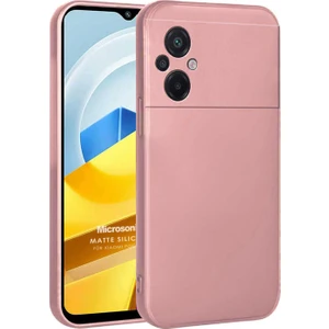 Matte Silicone Xiaomi Poco M5 Kılıf Rose Gold