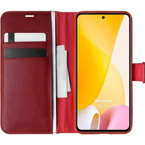 Xiaomi Mi 12 Lite Kılıf Delux Leather Wallet Kırmızı
